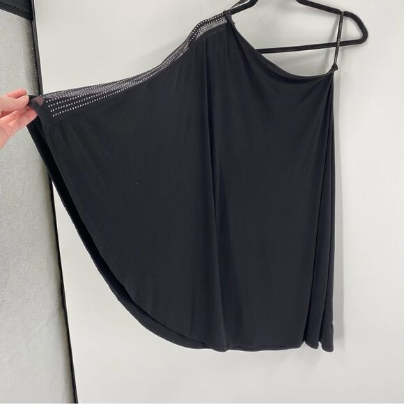Allen B Women’s One Shoulder Mini Black Bat Sleeve Dress size XS - Picture 6 of 6